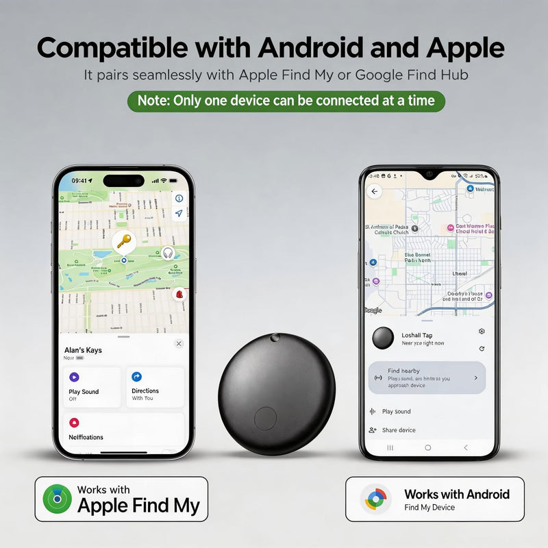 GPS Tracker for Vehicles - No Subscription Tracker Device for Vehicles, No Monthly Fee & SIM Card for Car Tracker Device Hidden for Android and iPhone, IP68 Waterproof, Safe & Durable, Small Graphite Black
