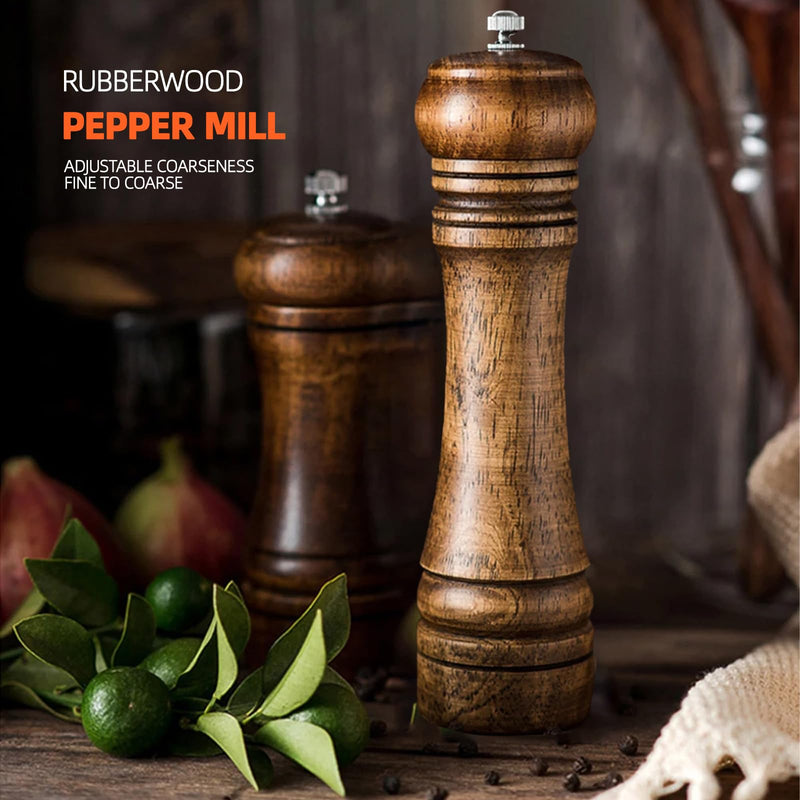 Salt and Pepper Grinder,[5.5inch] Multifunctional Solid Wood Spice Pepper Mill with Strong Adjustable Ceramic Grinder Kitchen Cooking Tools