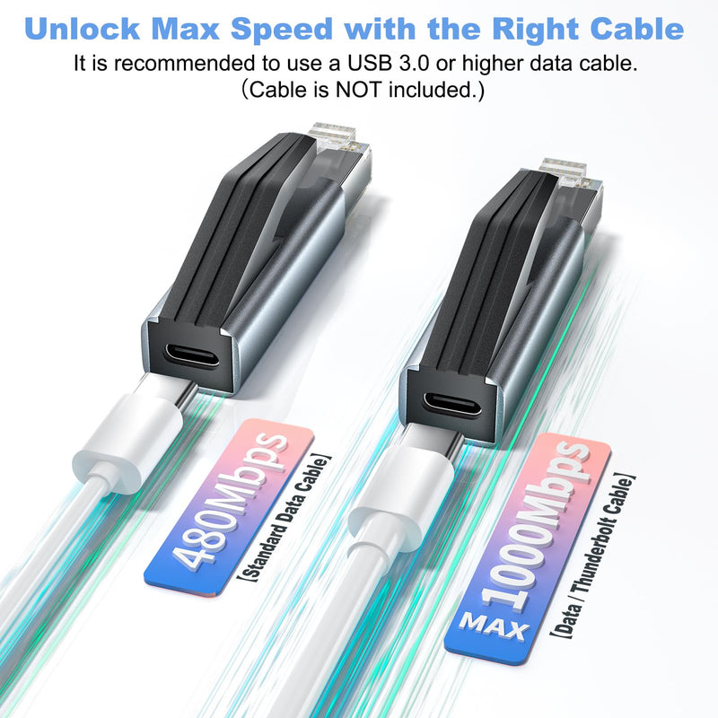 Ethernet to USB C Adapter 1pc,RJ45 Male to USB-C Ethernet Adapter | 1000Mbps Gigabit Network LAN Converter Compatible with MacBook, iPad, iPhone 16/17,Windows Laptop Free-Driver Wired Dongle