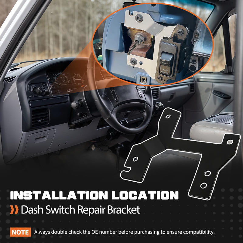 Dash Switch Repair Bracket Anti-Collapse Reinforcement Mount Compatible with Ford F150 F250 F350 Bronco F-Series OBS 1992-1997 Dual Fuel Tank & Back Window Switch Panel Support