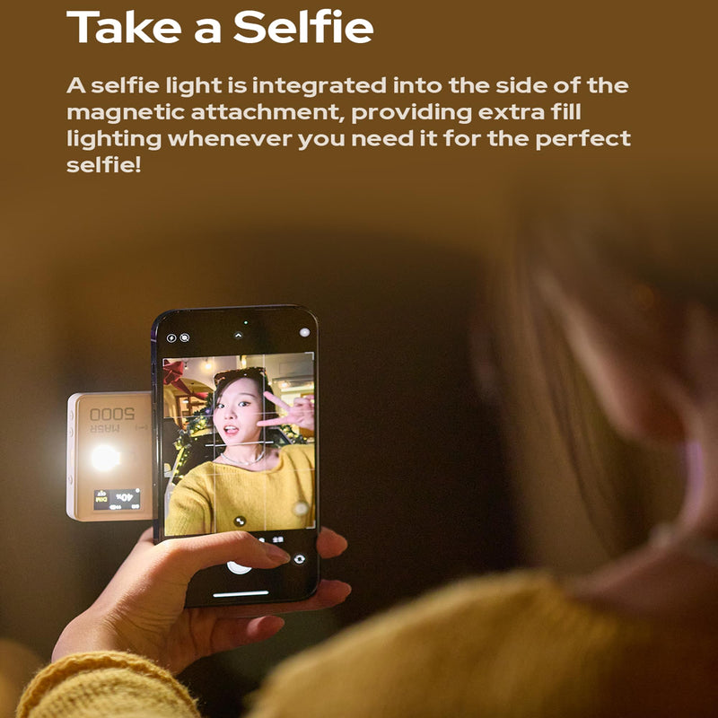 GODOX MA5R RGB LED Phone Light,Magnetic Charging Full-Color Mini On Camera Video Lights,Selfie Lighting for Photography/TikTok/Vlog/Video Black