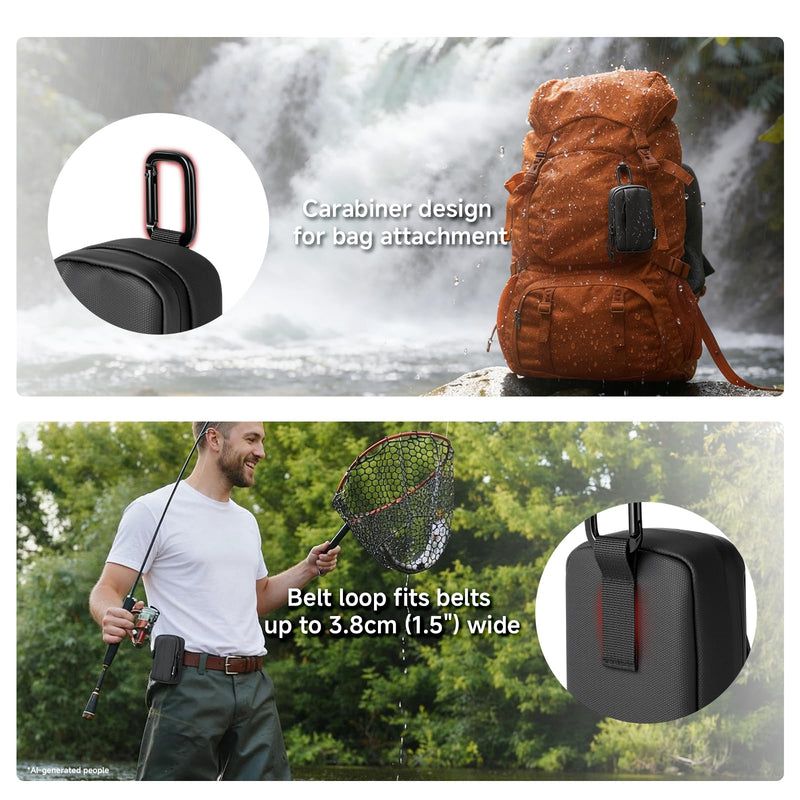 Travel Case for OM SYSTEM OLYMPUS Tough TG-7 TG-6 Camera Pouch | Splash‑Proof Protective Camera Bag with Front Accessory Pocket, for Diving Beach Hiking Outdoor Adventures, Black Case Only