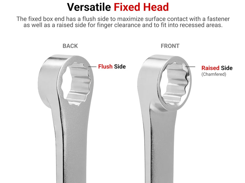 TEKTON 22 mm Long Fixed/Flex Head 12-Point Ratcheting Box End Wrench | WRB35422