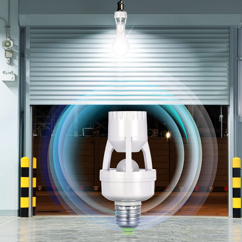 Hortsun 6 Pieces Motion Sensor Light Socket Smart Screw in Light Bulb Outlet Compatible with E26/e27 Motion Activated Bulb Holder Adapter Automatic Control for Garage Storage Room