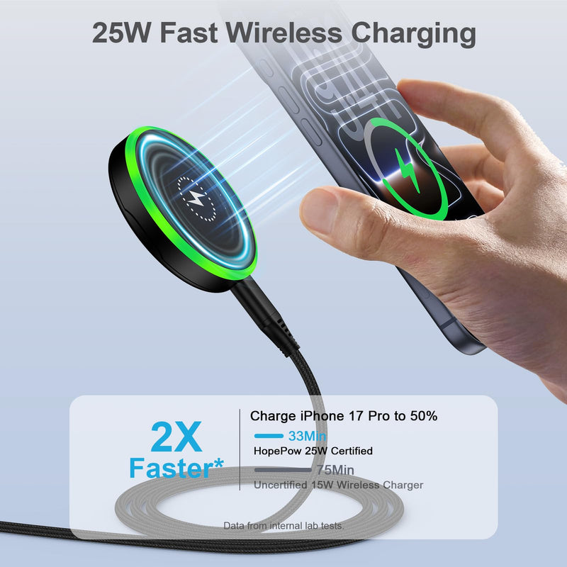 25W Magnetic Wireless Charger Pad for Samsung Galaxy S26 Ultra Super Fast | Black Magsafe Wireless Charger Mat Ststion pájaro de carga inalámbricoCharging Mat for Samsung Galaxy Z Fold8 Ultra/Z Flip8 Full Black