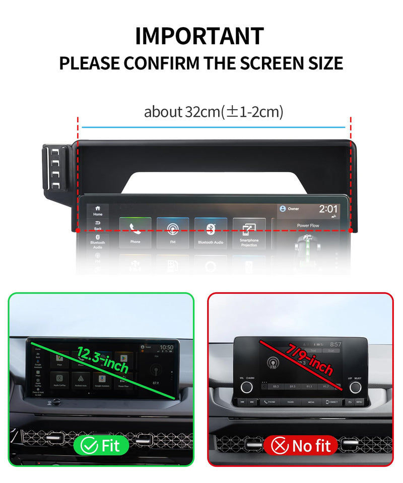 Wireless Charging Car Phone Holder for Honda Accord 2023-2026, 12.3" Screen | Magsafe Accessories Fast Charging Magnetic Cell Phone Holder Clip Compatible with iPhone Android, 3D Fit Vehicle Phone Stand 12.3-inch for 2023-2026 Accord/Hybrid