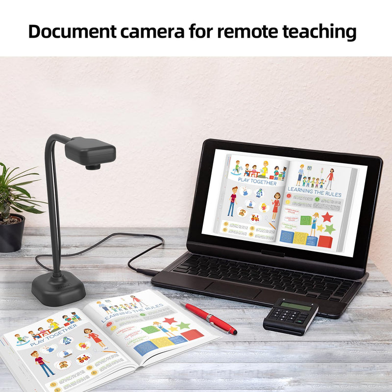 Document Camera for Teachers and Classroom, Gawervan USB Webcam/Doc Camera Built-in Mic— Mac OS, Windows, Chromebook Compatible for Live Demo, Web Conferencing, Distance Learning, Remote Teaching KB200
