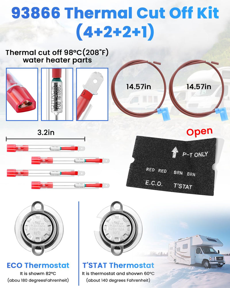 2025 HOT- RV Water Heater Part Fit Atwood RV Water Heater GC6AA-10E GC10A-4E include 91365 Control Circuit Board Parts,91447 Thermal Cut Off & Thermostat Kit,93868 Initer Electrode By AMI PARTS