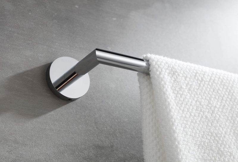 Towel Racks for Bathroom, Chrome Towel Bar, Wall Mounted Towel Holder, Modern Hotel Style Bath Towel Rail, Brass, 077070-CR Leo Series Single Towel Bar