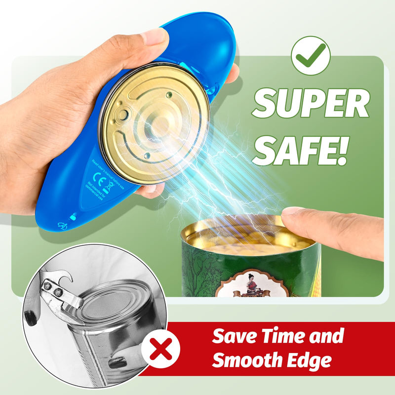Electric Can Opener, Automatic Hands Free, Kitchen Whisk Wisks for Cooking, Blending, Whisking, Beating, Stirring with Silicone Spatulas Red Round Plastic Food Storage Replacement Lids (blue) Blue
