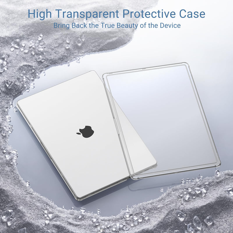 MOSISO Compatible with MacBook Pro 16 inch Case M5 M4 M3 M2 M1 2026-2021 | 3 in 1 Kit Reinforced Shock-Absorbing Hard Shell Case Cover for A3429 A3428 A3403 A3186 A2991 A2780 A2485, Matte Clear