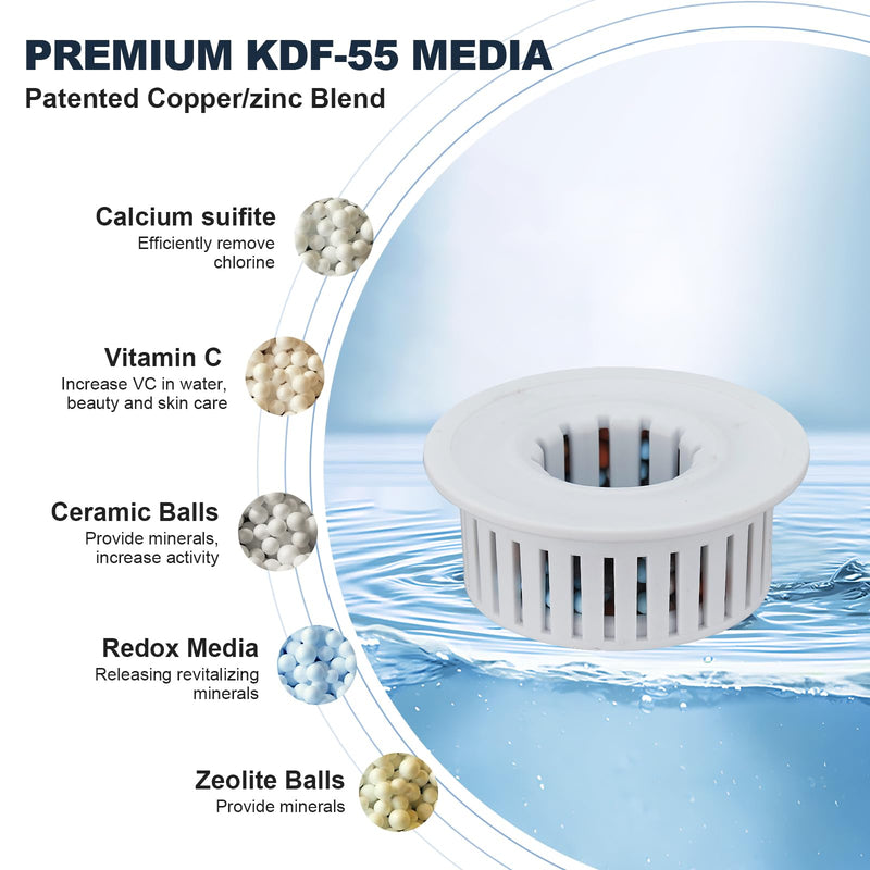 High Pressure Shower Filter Head Oil Rubbed Bronze Fixed Shower Head 7 Settings, 5 Inch Bathroom Rain Shower Head with Enhanced Filter for Hard Water, Reduces Chlorine and Harmful Substances