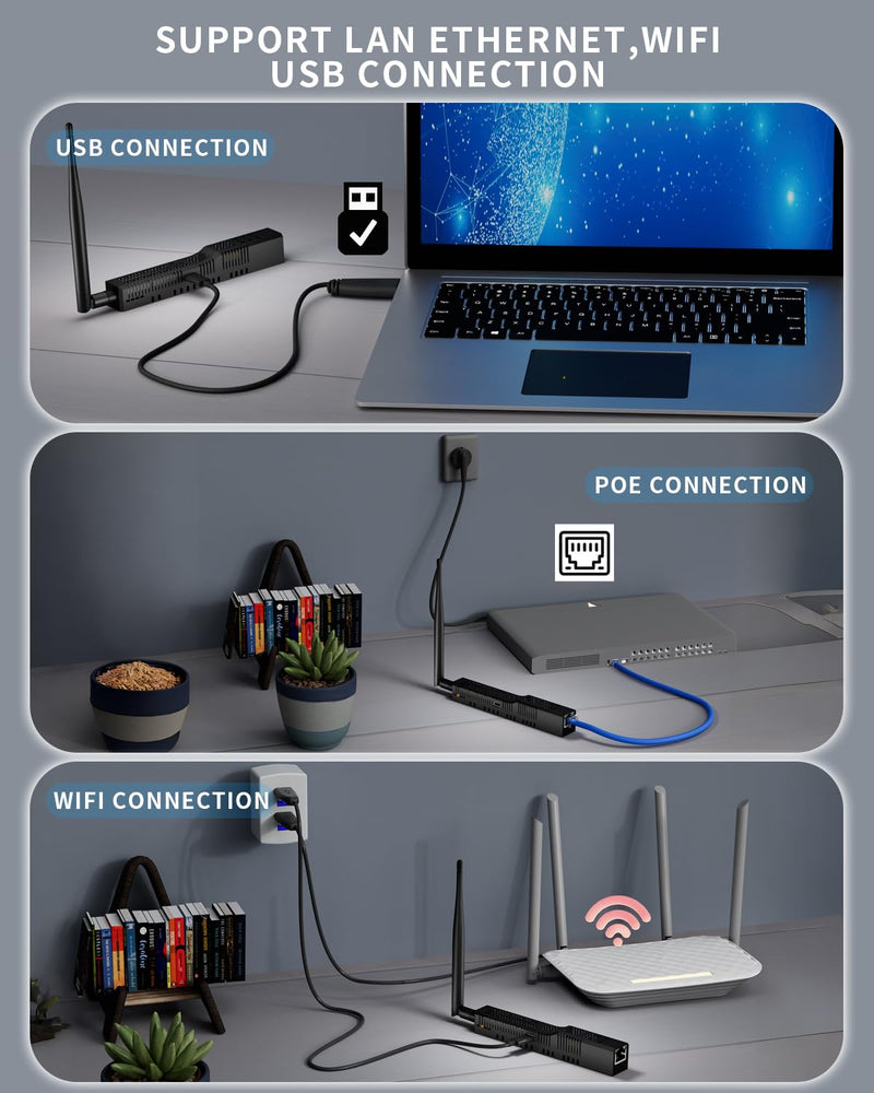 SMLIGHT SLZB-06M - Zigbee 3.0 to Ethernet,USB,and WiFi Gateway Coordinator with PoE,Universal Zigbee USB Gateway for Home Assistant/ Zigbee2MQTT/ZHA,Wireless Zigbee 3.0 USB Adapter