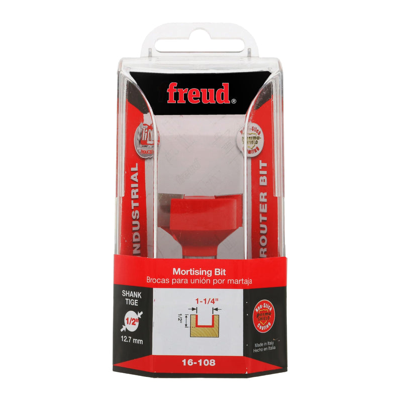 Freud 16-108: 1-1/4" (dia.) Spoilboard Surfacing & Mortising Bit with 1/2" shank, 1/2" carbide height