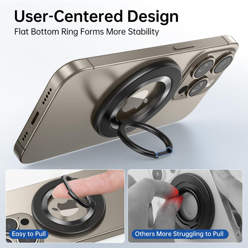 SYNCWIRE Upgraded Magnetic Phone Ring Holder for MagSafe and MagSafe Car Mount - [360° Rotation] Magnetic Phone Holder for Car