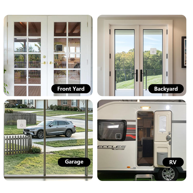2K Wireless Window Cameras for Home Security, 6s Pre-Roll | Battery Powered, 2.4/5GHz WiFi, Color Night Vision, AI Person Detection, Anti-Glare, Indoor Cameras for Home Security 1 Pack-White