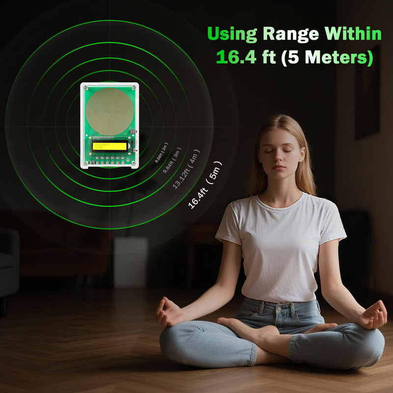 0.01Hz-200kHz Adjustable Frequency Generator for Healing Schumann Sine Waves Resonance Generator 7.83Hz Ultra Low Frequency Generator Resonator with Acrylic Case Green