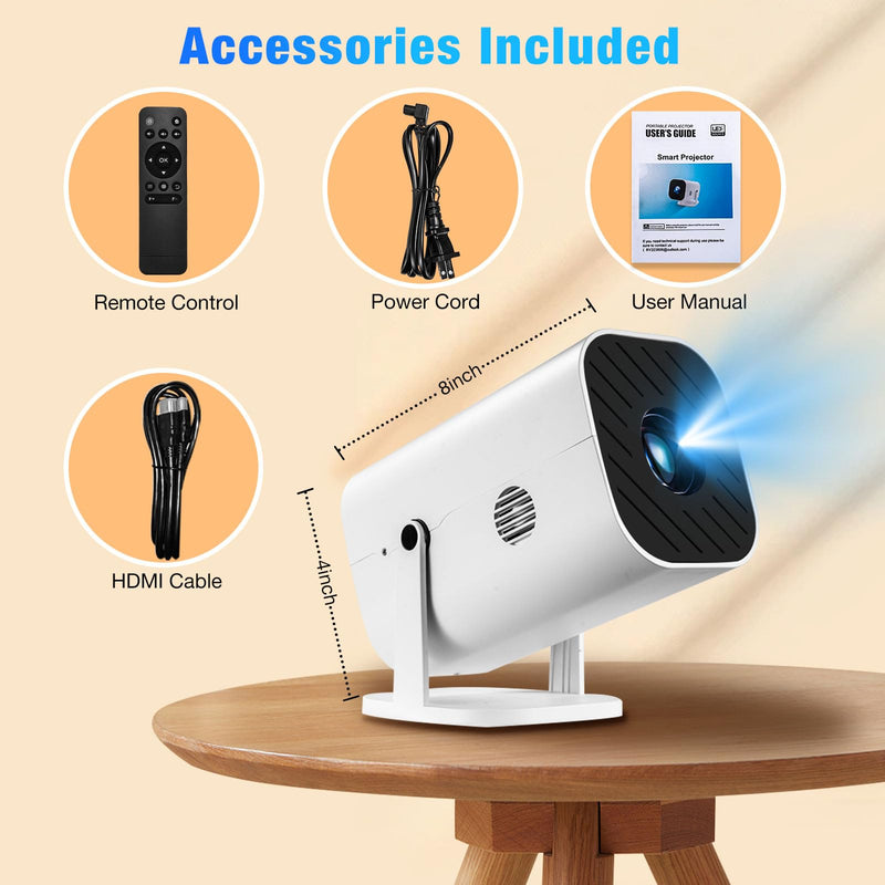 Portable Projector, Mini Room Projector, Built-in Speaker And Bluetooth 5.3, Native 1080P, Compatible With 4K, Supports Smartphone/ TV Stick/ PS5/ Laptop/ X box/ HDMI/ USB (Mini Projector for Bedroom) Mini Projector for Bedroom