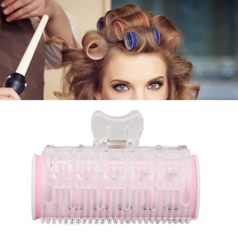 Heated Hair Roller, Fashionable Intelligent Electric Heated Roller Curling with Clip Pink for Curly Bangs Hair Inside Button Curls Pink
