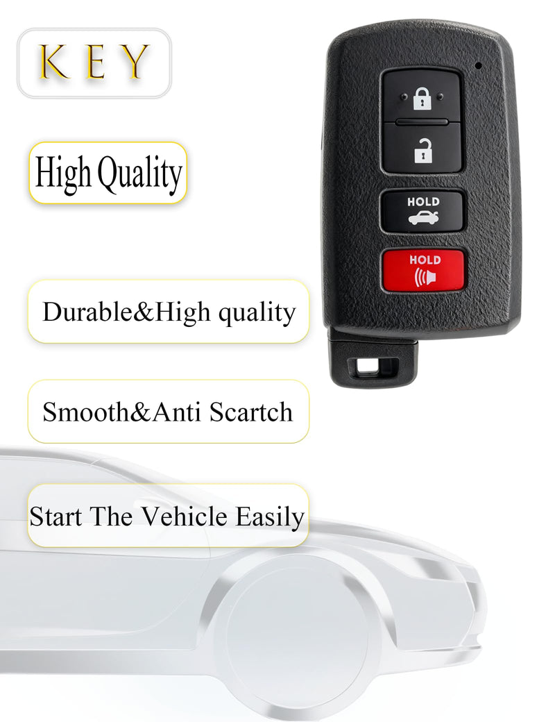 Keyless Entry Remote Control Smart Key Fob for Toyota Camry 2012-2017 | XYSKJFOB Proximity Replacement for Camry Avalon Corolla 2012 2013 2014 2015 2016 2017 2018 HYQ14FBA 281451-0020 89904-06140