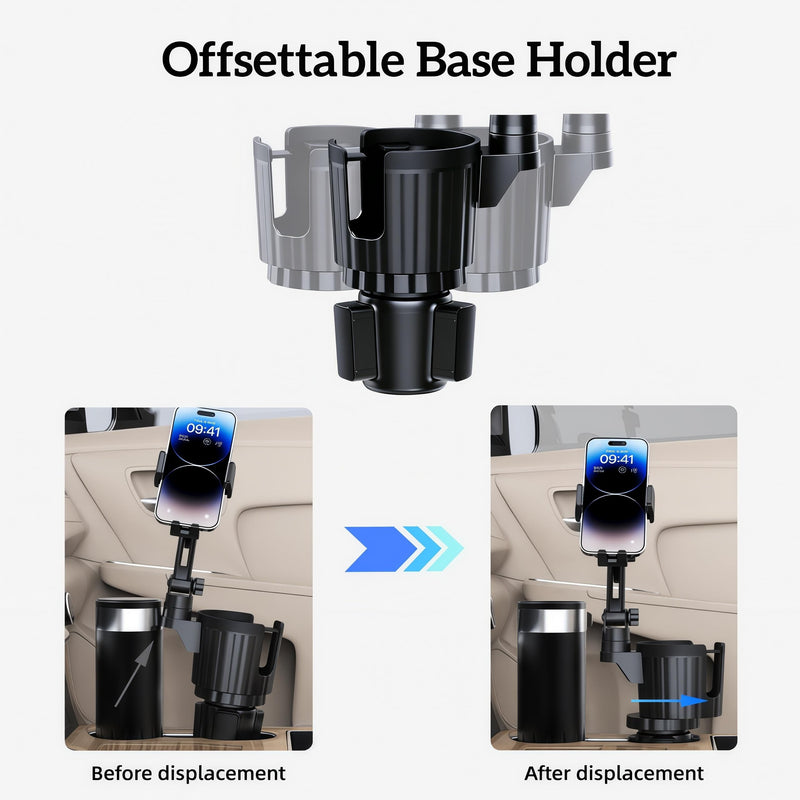 Tablet Holder For Car, ipad Car Mount With Adjustable Arm,Compatible With Tablet iPhone 3''-11'' iPad Pro Air Mini, Fire, iPhone 15, Galaxy S24 Z Fold 5,Car Cup Holder For Bottles Up To 4'' Diameter