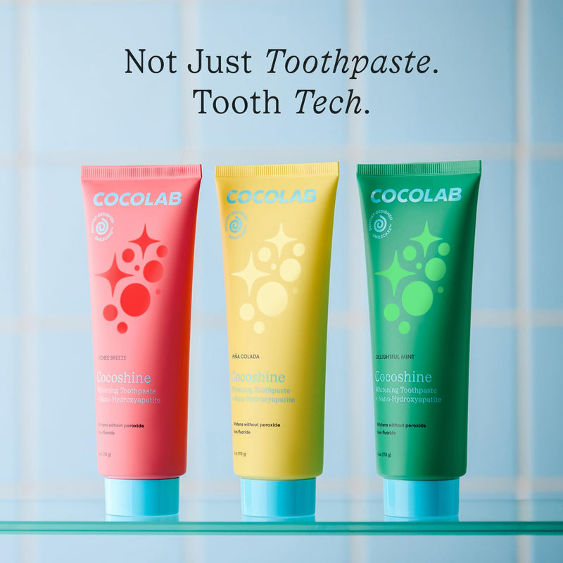 Cocoshine 15% Nano-Hydroxyapatite Formula Toothpaste by Cocolab, Fluoride-Free with Xylitol & Coconut Oil, Sensitive Teeth Whitening Formula for Adults & Kids, Mint, 4 oz, 2-Pack 4 Fl Oz (Pack of 2) Delightful Mint