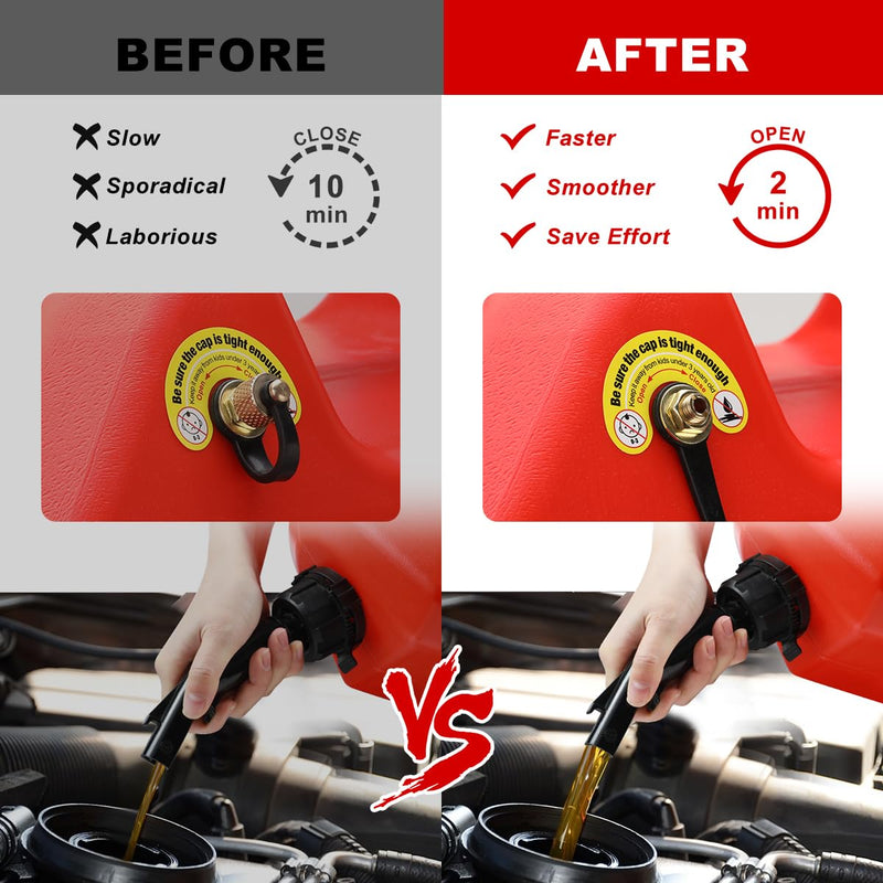 Magicfour Gas Can Vent Cap, 3 Pack Fuel Gas Vent Kit Replacement Vent Plug for Gas Fuel Water Can Jug to Allow Faster Flowing, No Wire Pull Needed