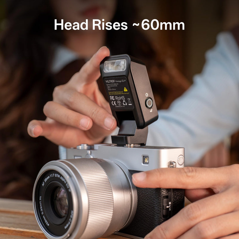 VILTROX Z2 Mini Foldable TTL Camera Flash for Fujifilm | Compact On-Camera Flash with 60mm Raised Head Design, 28mm Wide Coverage, 10Ws Output