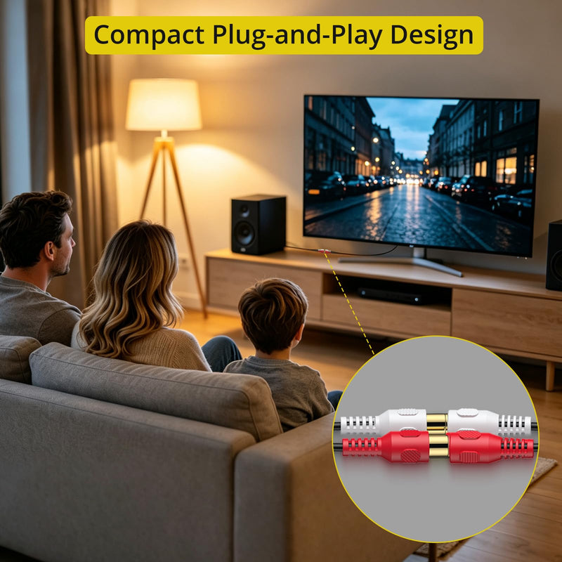 PROZOR 192kHz Optical to RCA Female Converter 2ft Cable | Built-in Audio Amplifier Chip Digital to Analog Audio Converter DAC Digital Audio Converter for HDTV Amp Blu-Ray DVD PS3 PS4