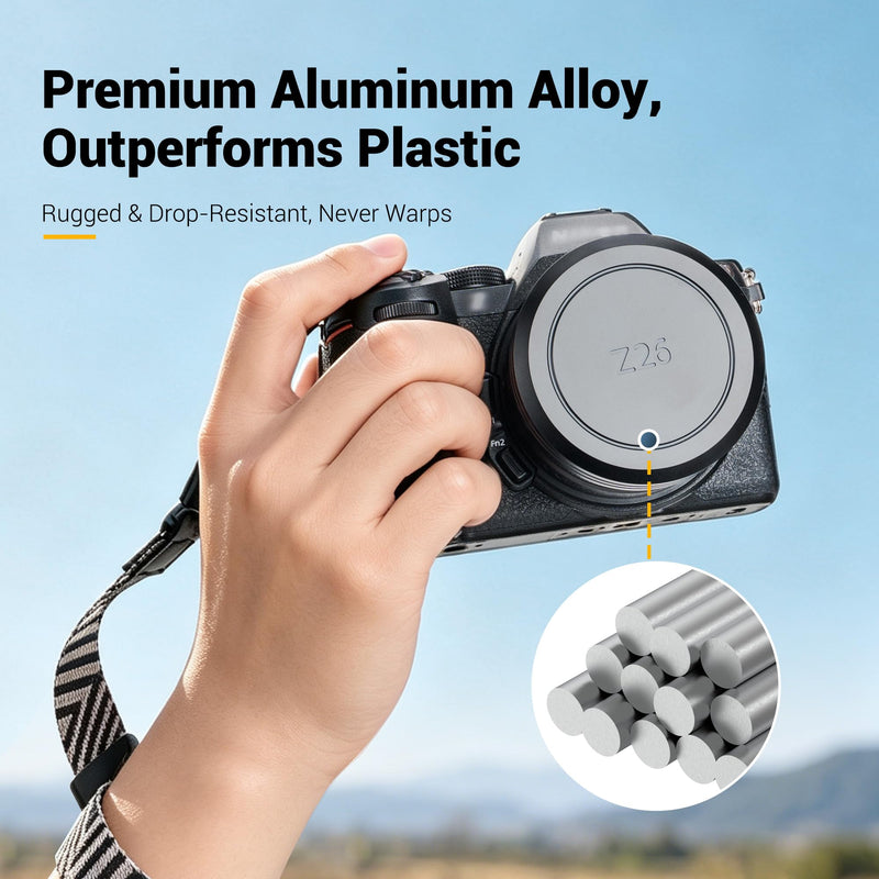 JJC Lens Cap for Nikon NIKKOR Z 26mm f/2.8, Aluminum Anti-Dust Anti-Scratches Lightweight Camera Protection Cover, Replace LC-K108 Front Lens Cap, Compatible with 52mm Filters