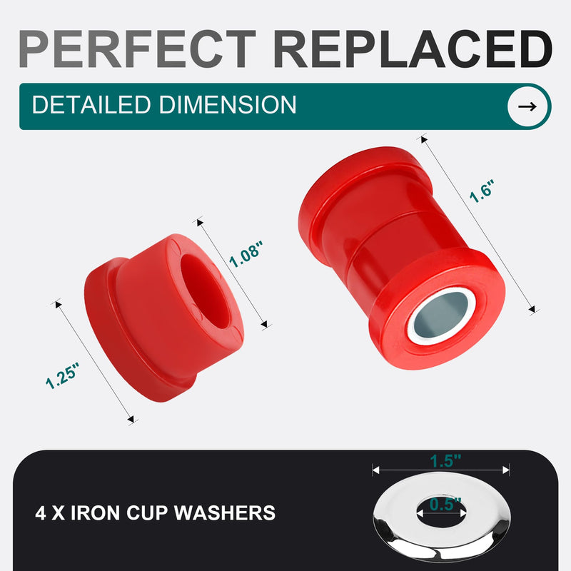 MoKitDora Polyurethane Handlebar Riser Bushings Damper Kit Compatible with Harley 1973-2017 Softail Dyna FXR 1973-up Sportster XL, Red&Chrome