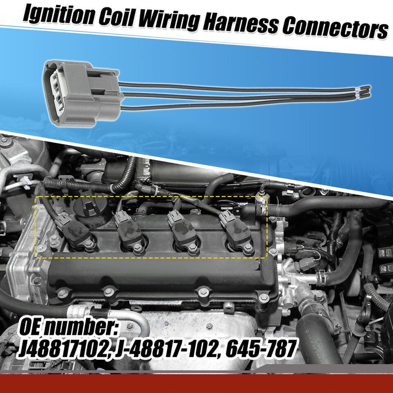 3 Wire 4 pcs Ignition Coil Connector Repair Harness Plug Wiring Pigtail for 350Z 370Z Altima Armada Cube Frontier Maxima Murano Pathfinder Quest Rogue Sentra Titan Versa Xterra 1990-2017# J48817102