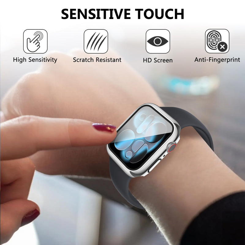 12 Pack Case for Apple Watch Series SE 3/SE 2/SE/6/5/4 40mm with Tempered Glass Screen Protector, Plated Hard PC Glossy Protective Cover, All-around Bumper Compatible with iWatch 40mm