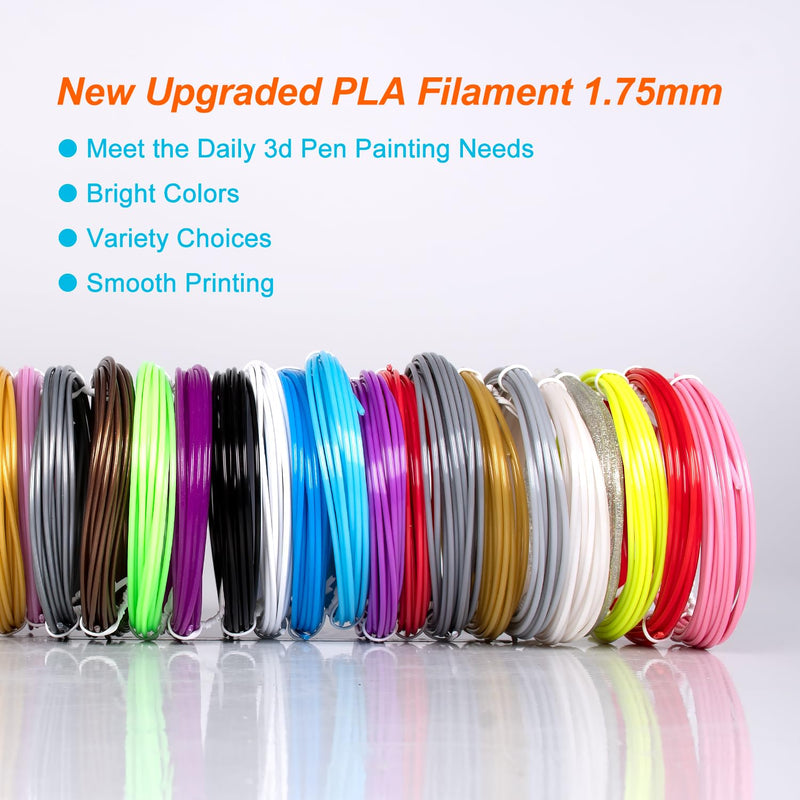 40 Colors PLA 3D Pen Filament Refills Compatible with SCRIB3D MYNT3D PIKA3D 3D Pen Most 1.75mm 3D Prining Pens NOT FIT 3Doodler Start Pen 40 Colors * 3m for Scrib3d Pika3d Mynt3d 3d Pen (1.75mm)