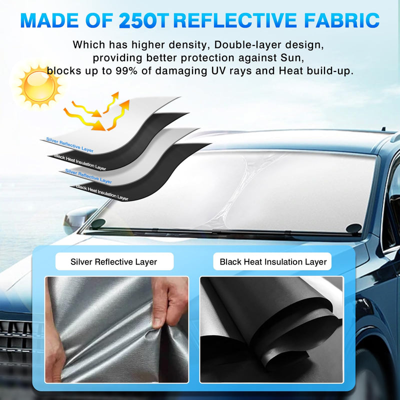 KUST Windshield Sun Shade Custom Fit for Toyota 4Runner 2010-2023 2024 2025 Accessories Sunshade Foldable Sun Protector Block UV Rays Keep Car Cooler For | Toyota 4Runner 2010-2025