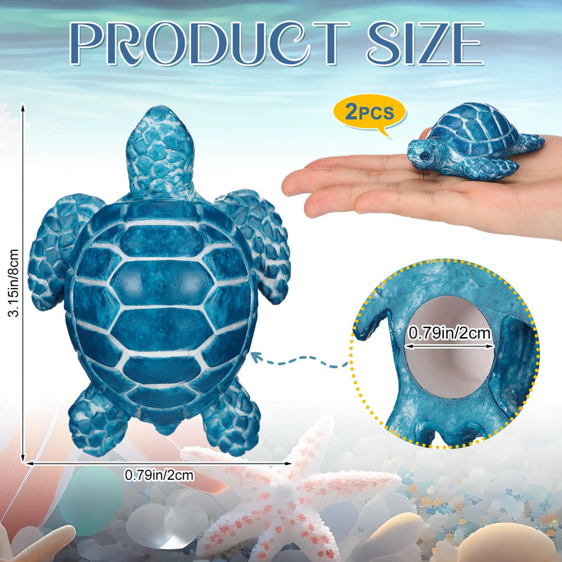 Wonderjune 2 Pack Toilet Bolt Caps Decorative Sea Turtles Toilet Bolt Screw Covers Ceramic Cute Bathroom Decor Fun Themed Gadgets Bathroom Replacement Parts(Classic,Blue) Classic Blue
