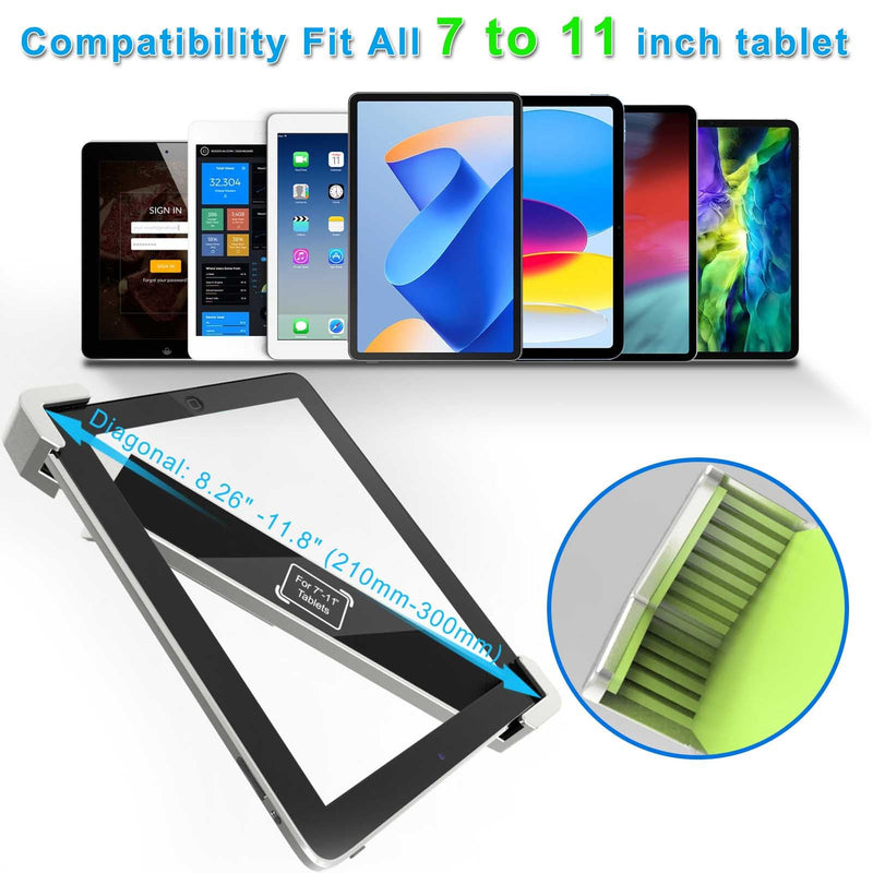 Anti-Theft Kiosk Desktop Stand for 7-11“ ipad Tablet, 360° Swivel Heavy Duty Aluminum Retail POS Business Tablet Mount with Security Lock, Compatible iPad 10th 9th 8th Gen iPad 10.9 10.2 9.7