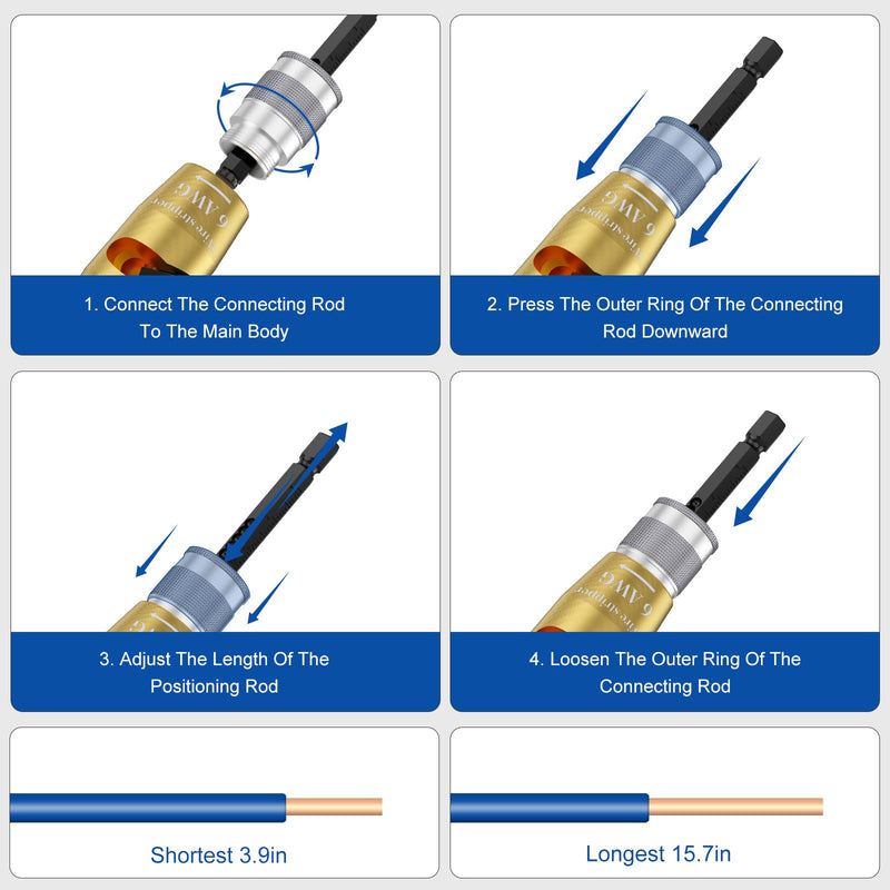 9Pcs Wire Twister Tool for Drill,YIHANGYE Wire Stripper for Drill,for 6-8-10-12-14 Gauge Electric Wire Stripper,Drill Wire Twister With 2Pcs Metal and Plasticwire Twisting ToolWire Connectors Nuts 9pcs