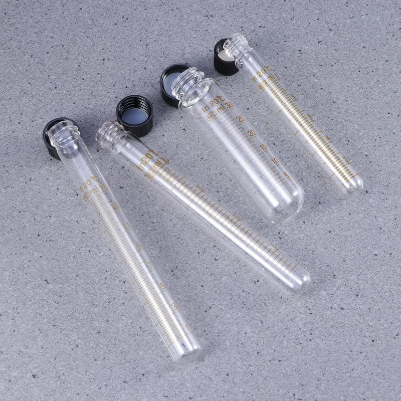Graduated Glass Test Tubes with Screw Caps Tube Set 10Ml 15Ml 20Ml 30Ml Sample Storage for Liquid Measuring Candy and Lab Use 6.10 in
