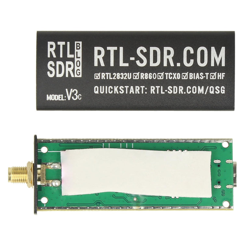 RTL-SDR Blog V3 R860 RTL2832U 1PPM TCXO SMA Software Defined Radio (Dongle Only) (Black) (USB-C)