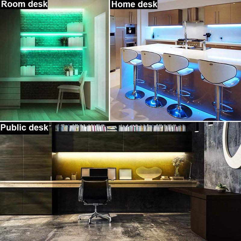Dimmable Under Cabinet Lighting, RGB LED Light Bar, RF Remote Control Lamp, Multicolor Under Counter Lights for Desk, Room, Cupboard, Hallway, Shelf, Closet (36 Inch) 36 Inch
