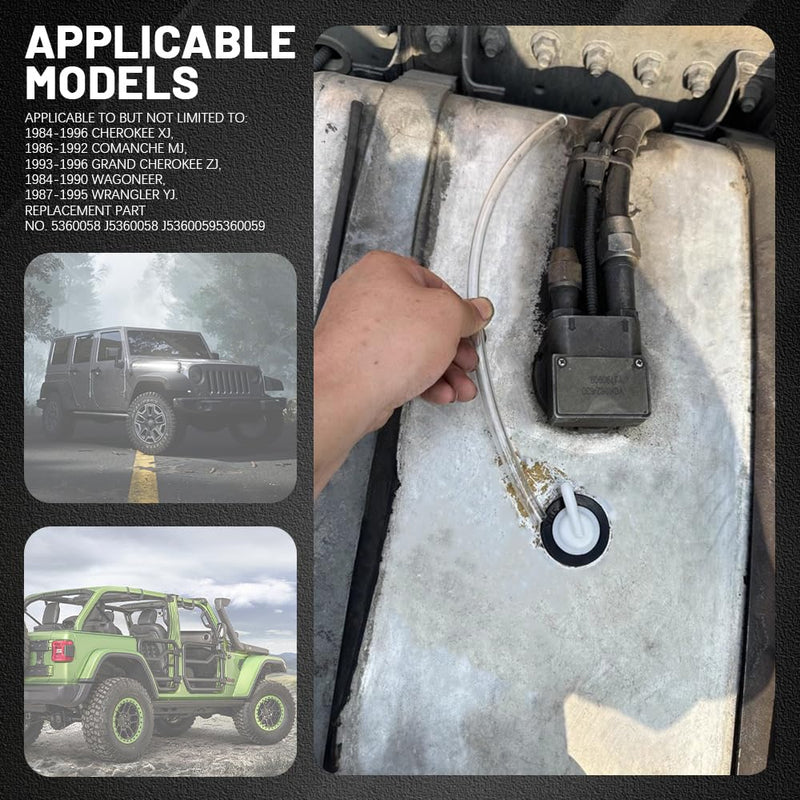Fuel Tank Vent Valve, Fuel Tank Vent Rollover Valve with Grommet Seal Kit, 5360058 5360059 Gas Tank Vent Valve Replacement for Jeep Wrangler Dodge (1PCS) 1PCS