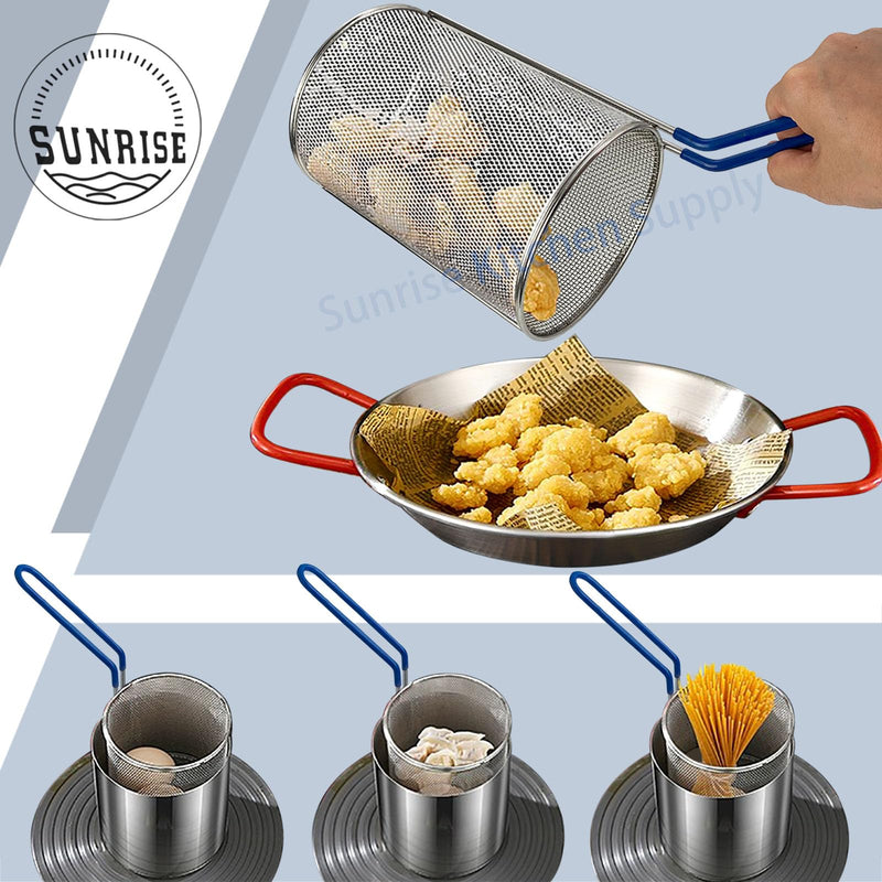 Sunrise Kitchen Supply Stainless Steel Pasta Boil Basket (1, 5.25"D x 7"H) 1