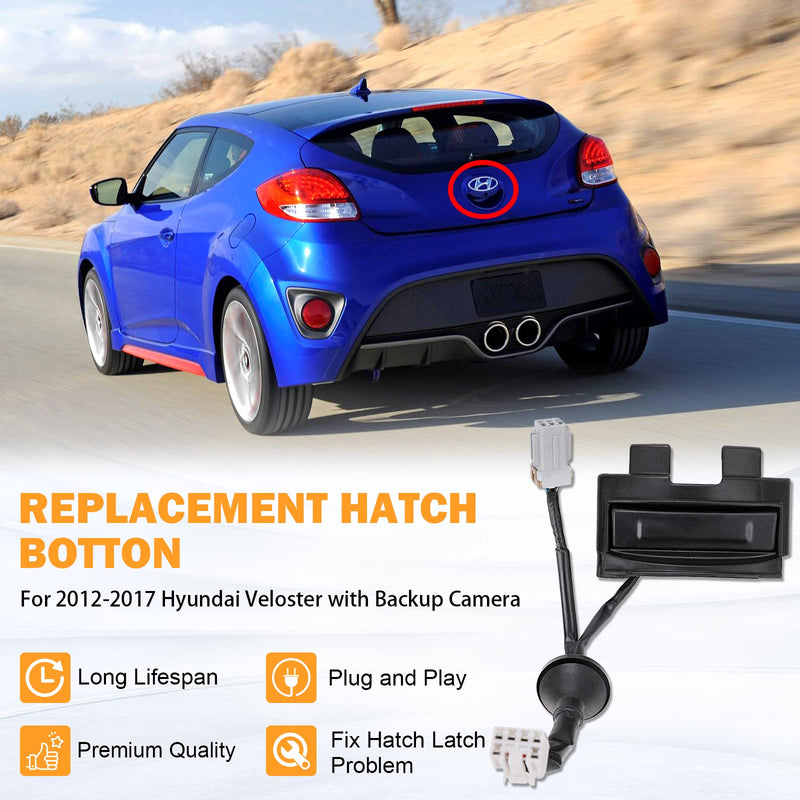 Veloster Trunk Button for 2012-2017 Hyundai Veloster Rear Hatch Lock Release Switch Trunk Latch Button Replace # 81260-2V010, 812602V010 81260-2V010 Hatch Button