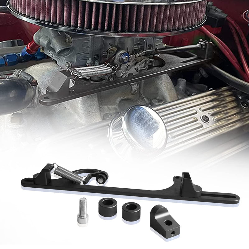 4150 4160 Series Throttle Body Cable Bracket Billet Aluminum Anodized Throttle Cable Bracket Adjustable (Black) black