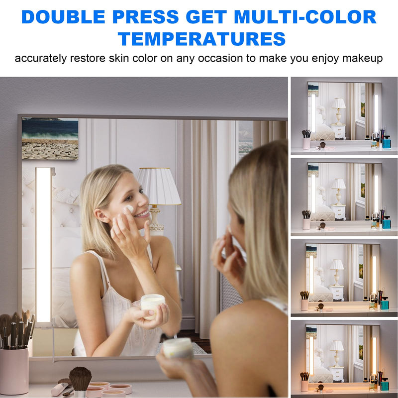 MY BEAUTY LIGHT Angle Adjustable LED Vanity Lights for Mirror, Bright Dimmable and Color Temperature Changeable LED Makeup Lights, Stick-on 24V Plug-in Bathroom Vanity Light Fixture 16.0 Watts