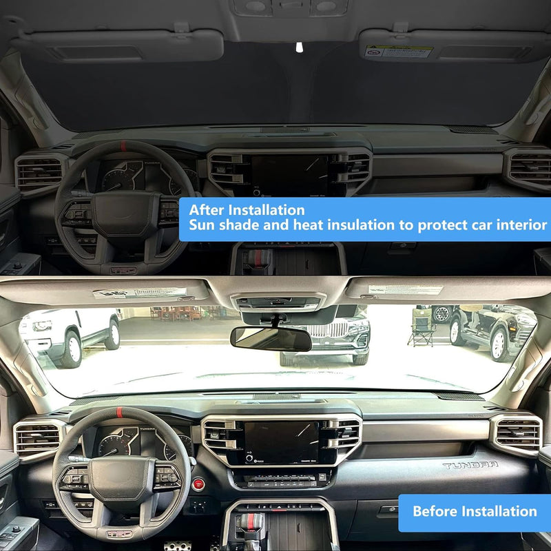 Windshield Sun Shade Window Sunshade Custom Fit 2024 2023 2022 2021 2020 2019 2018 2017 Toyota Tacoma 2Dr 4Dr Pickup Truck Accessories Foldable SUV Sun Visor Protector Limited 2Door 4Door A. for Toyota Tacoma 2017-2024