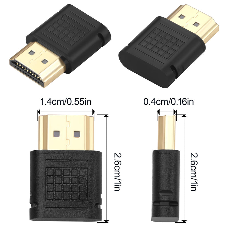 4K 60Hz HDMI Dummy Plug, GPU Sleep Preventer EDID Fake Load, Virtual Display Emulator for Remote Desktop Server Mining, Black(2 Pack)