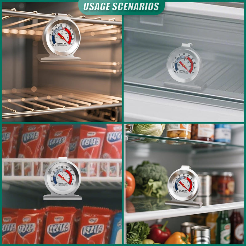 14PCS Refrigerator Thermometer, 2" Large Dial, -20~80°F/-30~30°C, with Red IndicatorAnalog Thermometer, for Refrigerators, Freezers, and Other Cold Storage Equipment 14