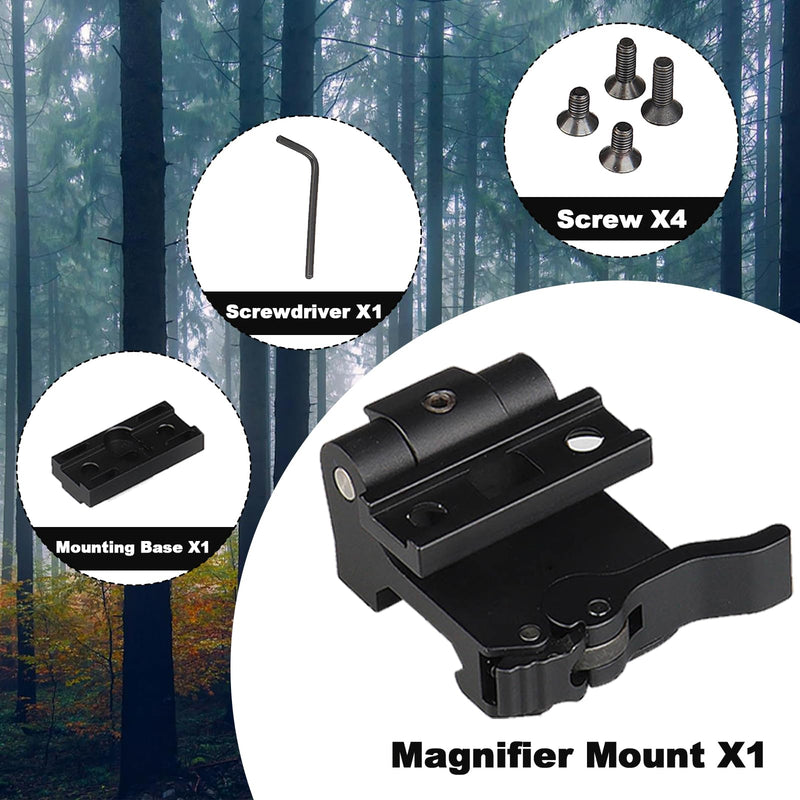 New Aluminum Quick Release 3X Magnifier Mount Central Height :1.93 inches (with 7mm Spacer) for G33 G43 G45 Flip-to-Side Mount Kit Optics Base QD Compatible with Standard 21.2mm Base Mounting